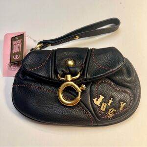NWT Juicy Couture Black Wristlet with Gold Details